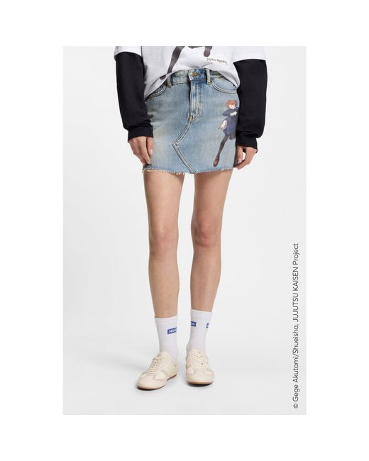 HUGO Blue X Jujutsu Kaisen Denim Skirt With Nobara Print
