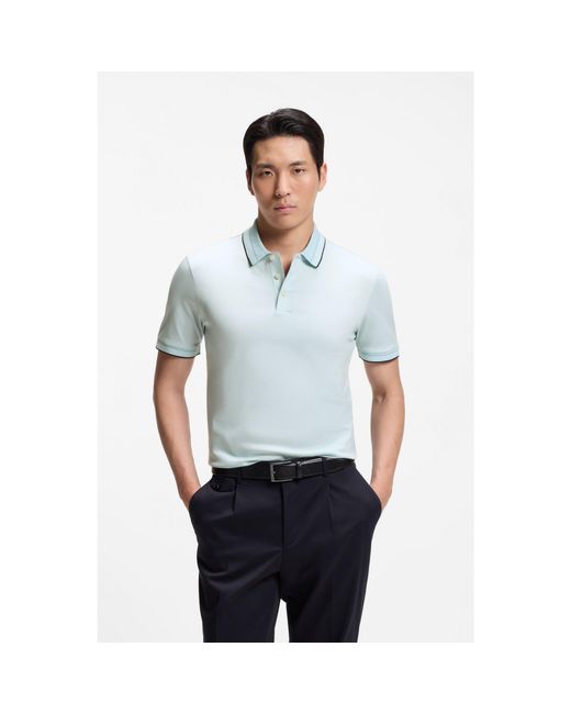 Boss Blue Slim-Fit Polo Shirt for men