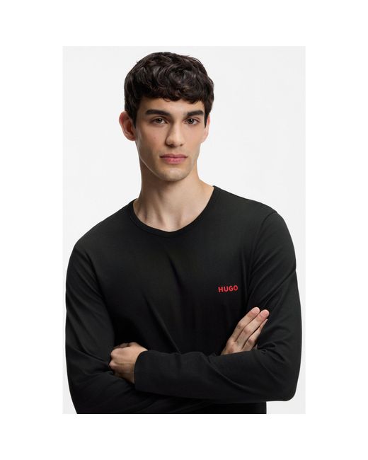 HUGO Black Three-Pack Of Cotton Underwear T-Shirts for men