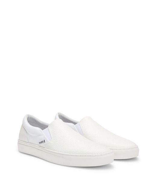 HUGO Instappers Met Logo's Op De Wreef in het White voor heren