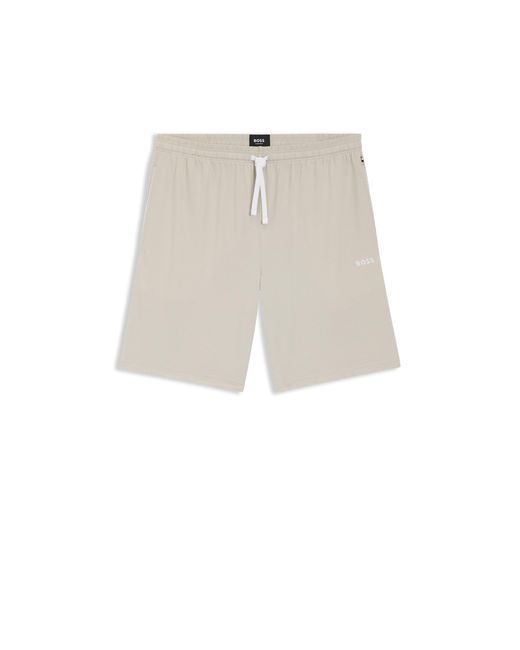 Boss Natural Logo-Embroidered Shorts for men