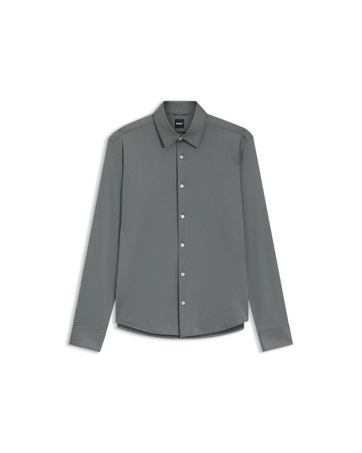 Boss Gray Regular-Fit Shirt for men