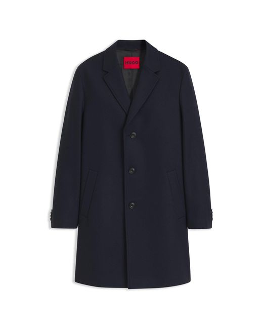 HUGO Blue Buttoned Coat for men