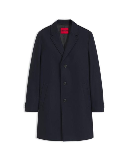 HUGO Blue Buttoned Coat for men