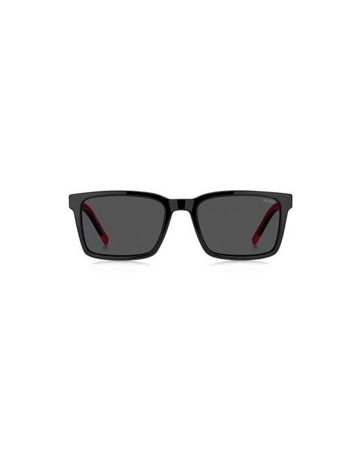 HUGO Black Sunglasses With Patterned Temples for men