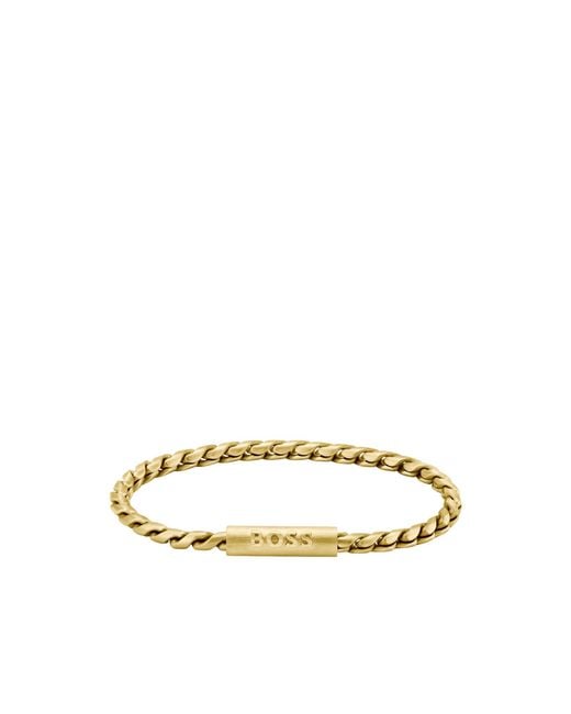 Boss Natural Tone Cuff With Braided Chain for men