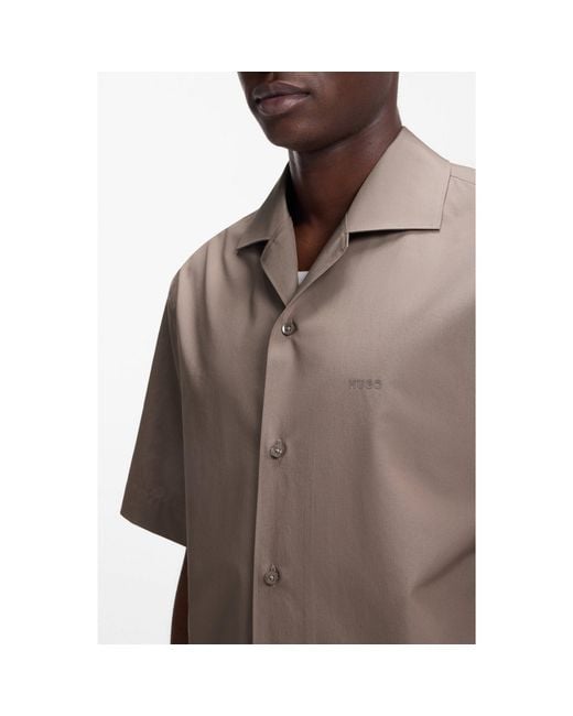 HUGO Brown Oversized-Fit Shirt for men