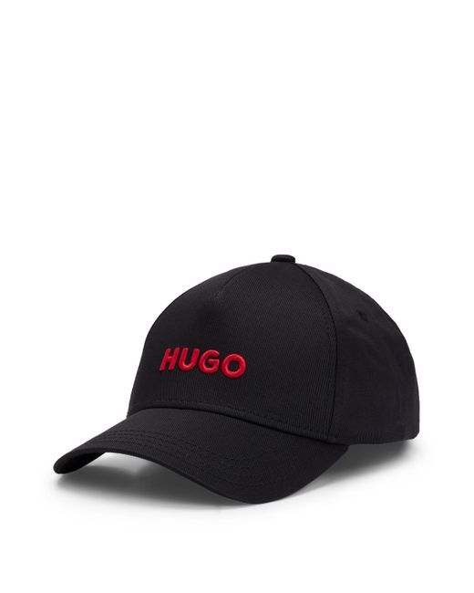 Casquette en twill de coton à logo brodé avec bride d'ajustement HUGO pour homme en coloris Black