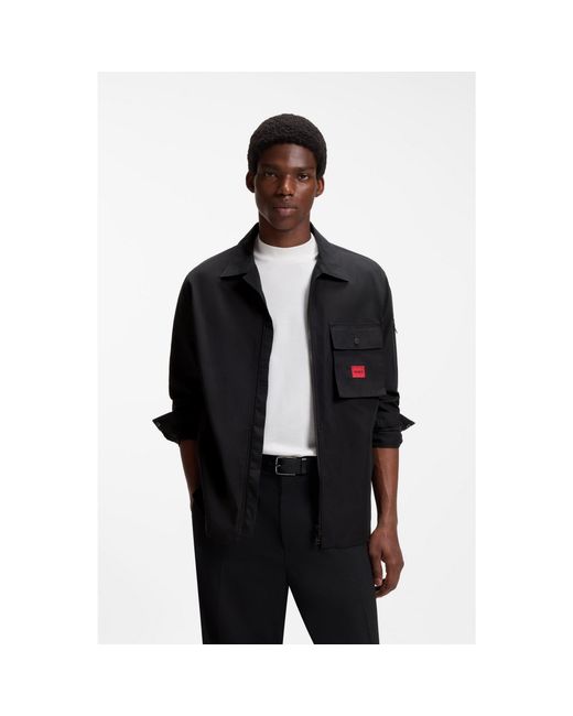 HUGO Blue S Overshirt Black L for men