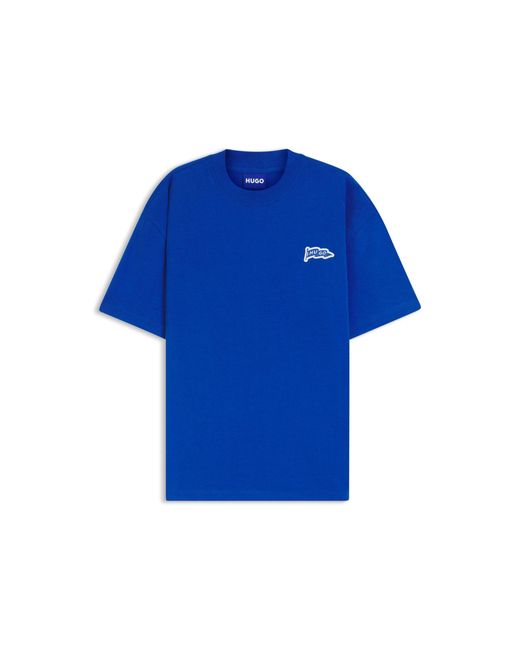 HUGO Blue Logo-Flag T-Shirt for men