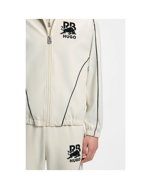HUGO Natural X Rb Zip-Up Jacket With Bull Motif for men