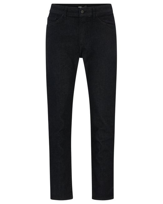 Boss Black Water-repellent Tapered-fit Jeans In Stay-navy Denim for men