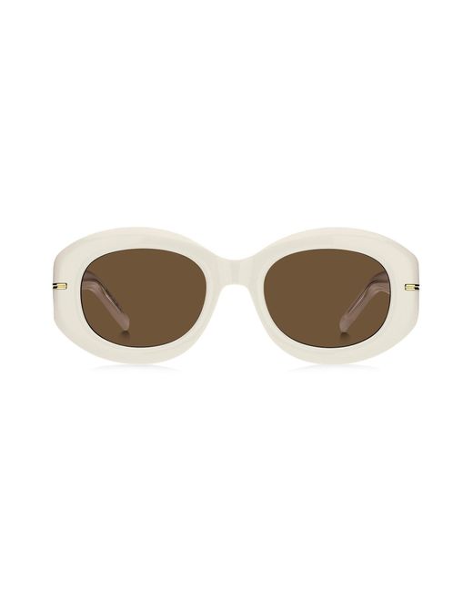 Boss Multicolor White-acetate Sunglasses With Signature Gold-tone Detail