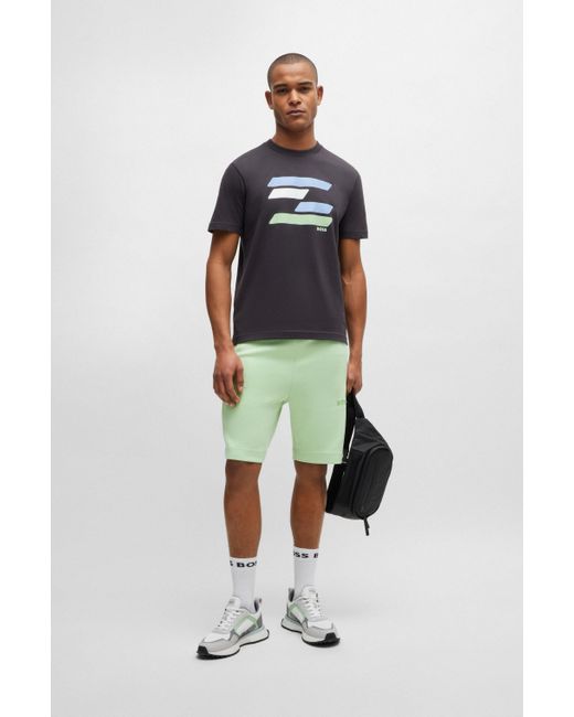 Boss Green Shorts With 3d-molded Logo for men