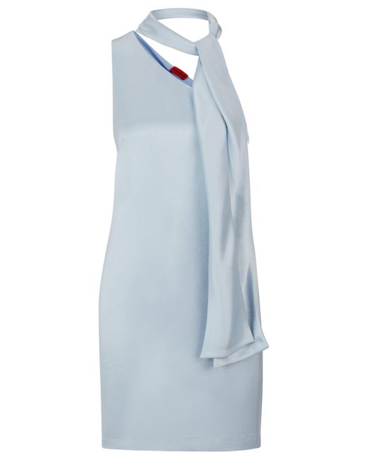 HUGO Blue Kurzes Kleid mit asymmetrischem Ausschnitt und Schal-Detail