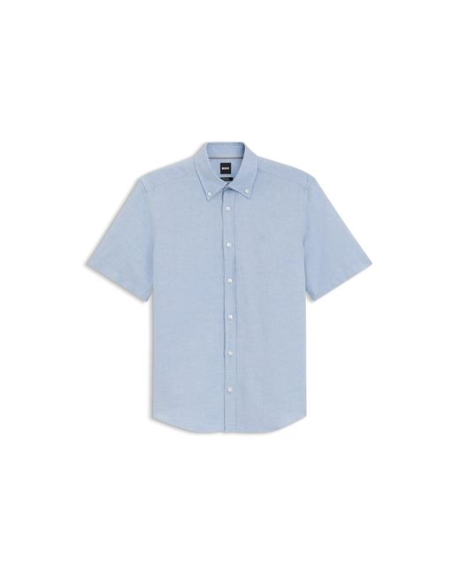 Boss Blue Short-Sleeved Shirt for men