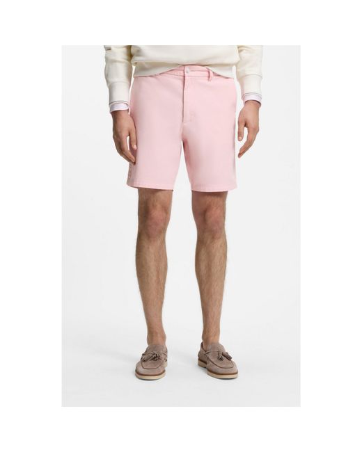 Boss Pink Modern-Fit Shorts for men