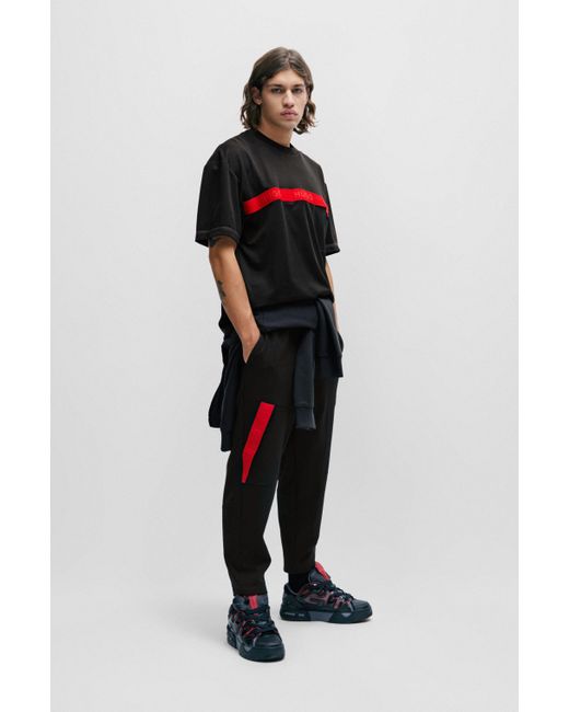 HUGO T-Shirt DECHILO Oversize Fit in Black für Herren