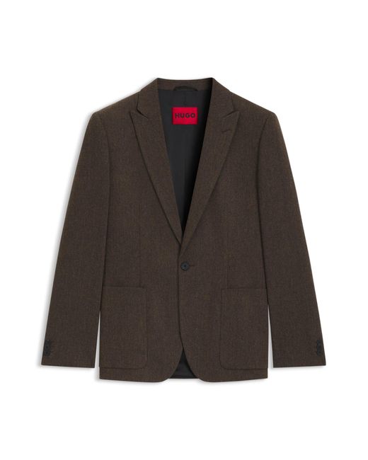 HUGO Extra Slim-Fit Sakko Mit Fischgrätmuster in Black für Herren