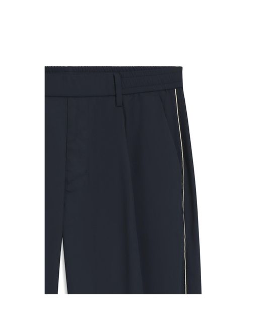 Boss Blue Tapered-Fit Trousers With Water-Repellent Finish for men
