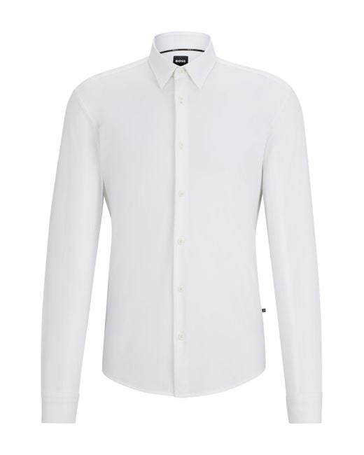 Boss Casual Hemd P-ROAN-KENT-C1-233 Slim Fit in White für Herren