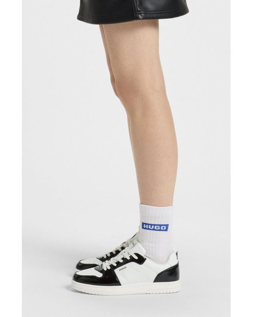 HUGO Sneakers Met Kleurblokken En Logodetails in het White