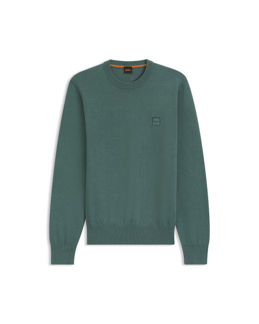 Boss Green Sweater With Logo Patch for men