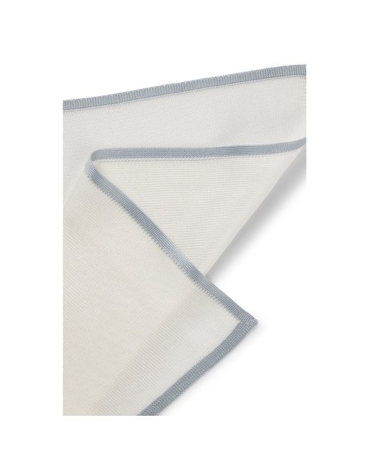 Boss White Knitted Pocket Square for men