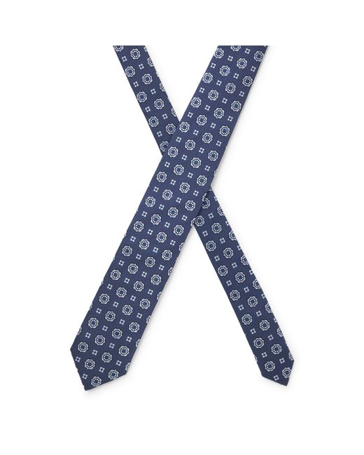 Boss Blue Jacquard-Pattern Tie for men