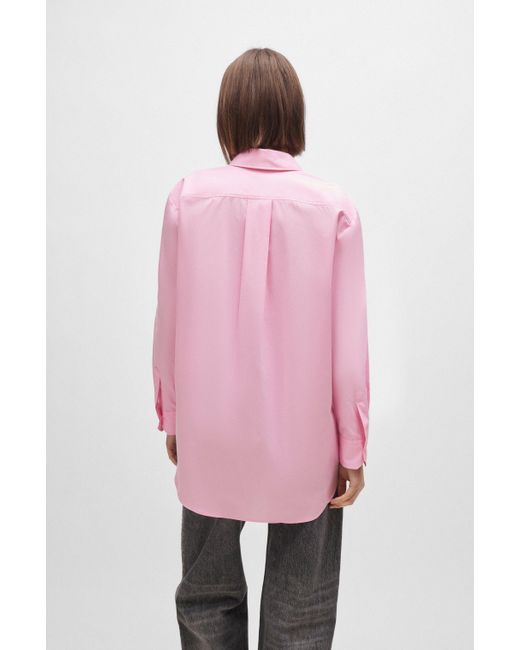 HUGO Pink Business Bluse THE OVERSIZE SHIRT Oversize Fit