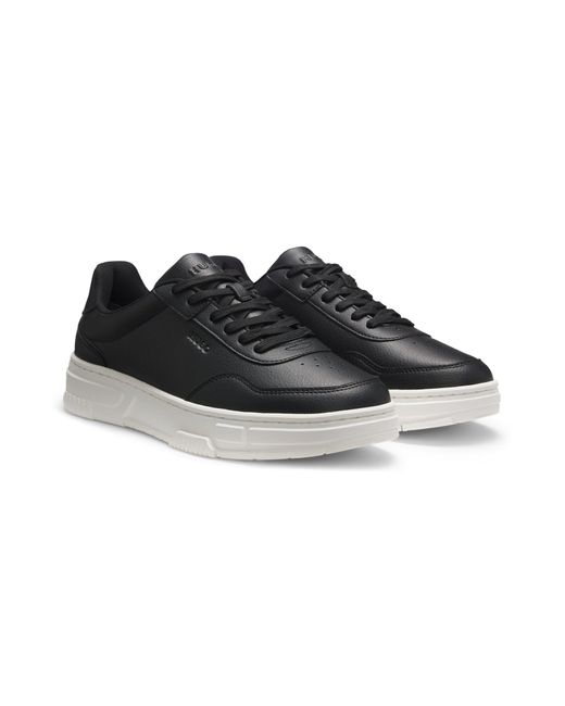 Baskets En Similicuir Avec Détails En Zigzag HUGO pour homme en coloris Black