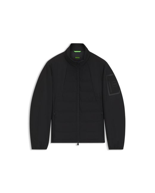 Boss Black Water-Repellent Jacket With Down Filling for men