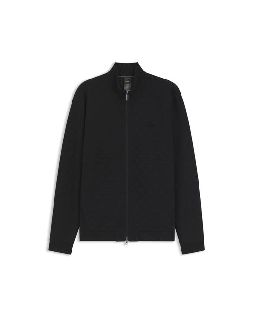Boss Black Porsche X Zip-Up Sweatshirt With Pasha-Check Jacquard for men