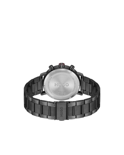 HUGO Black #Takeoff-Plated Watch With Dial for men