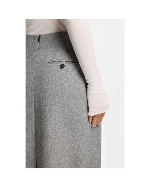 Boss Gray Pleat-Front Skirt With Belt