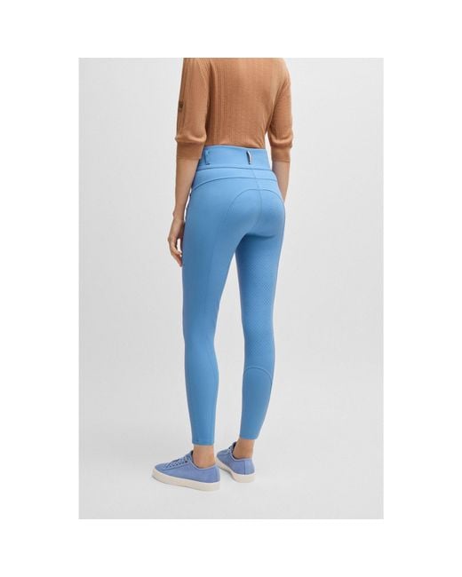 Boss Blue Equestrian Full-Grip Breeches With Four-Way Stretch