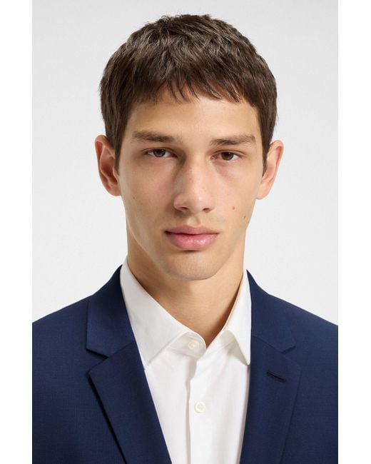 HUGO Extra Slim-Fit Jacke Aus Elastischem Woll-Mix in Blue für Herren