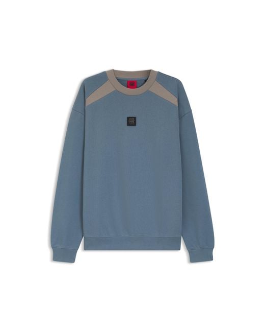 HUGO Blue X Rb Cotton-Terry Sweatshirt With Bull Motif for men