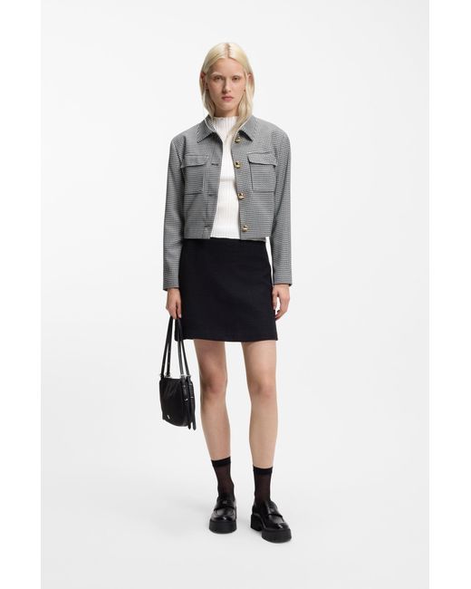 HUGO Trui Met Onregelmatige Ribstructuur En Hoge Hals in het White