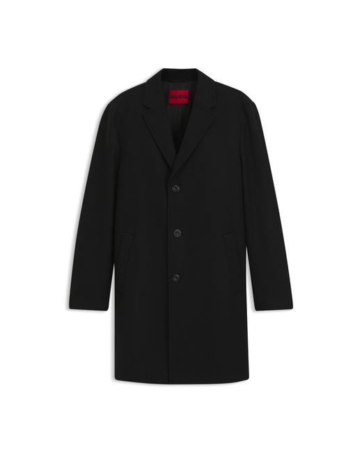 HUGO Black Buttoned Coat for men