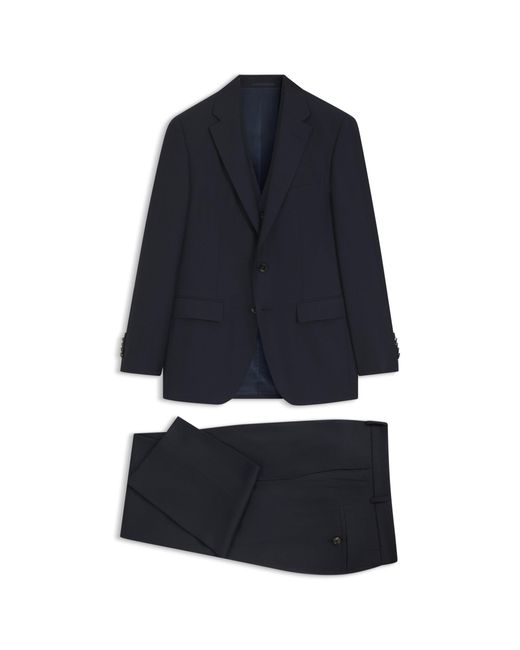 Boss Blue Three-Piece Slim-Fit Suit for men