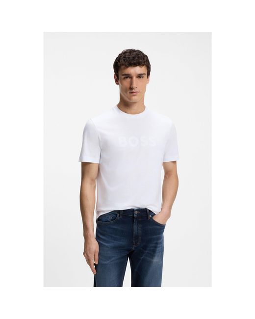 Boss White Regular-Fit T-Shirt for men