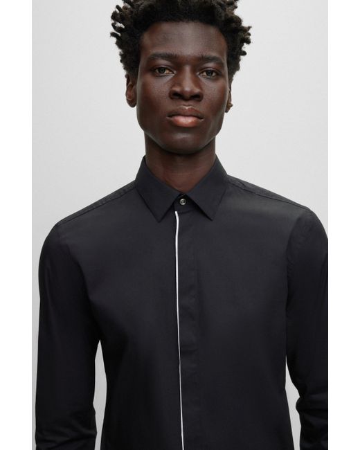 BOSS by HUGO BOSS Slimfit Dress Shirt In Easyiron Stretch Cotton in Blue for Men Lyst