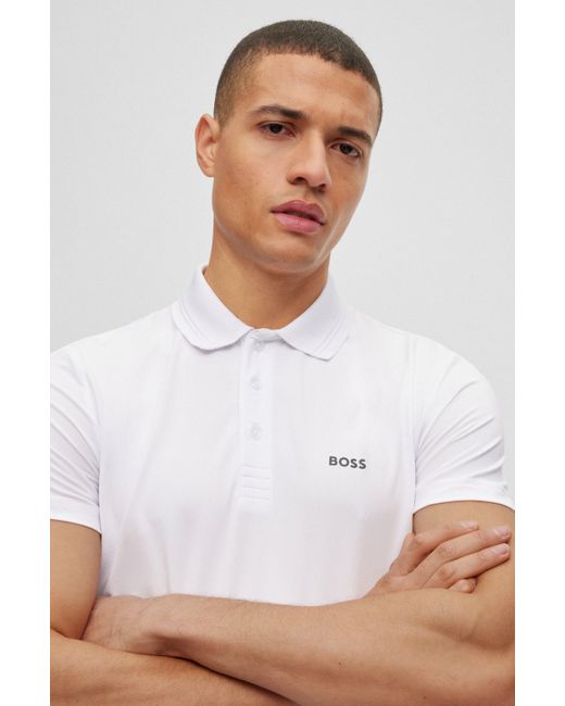 BOSS by HUGO BOSS Performance-stretch Polo Shirt With Mesh Inserts in ...