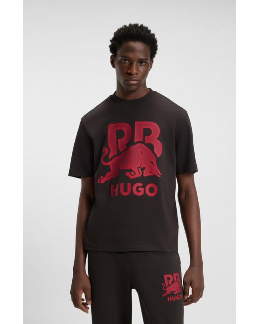 HUGO Red Dark Brown Men's T-shirts Size M for men