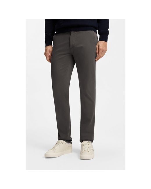 Boss Gray Slim-Fit Trousers for men