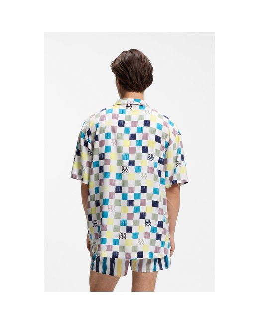 HUGO Green Relaxed-Fit Shirt With Floral Print for men