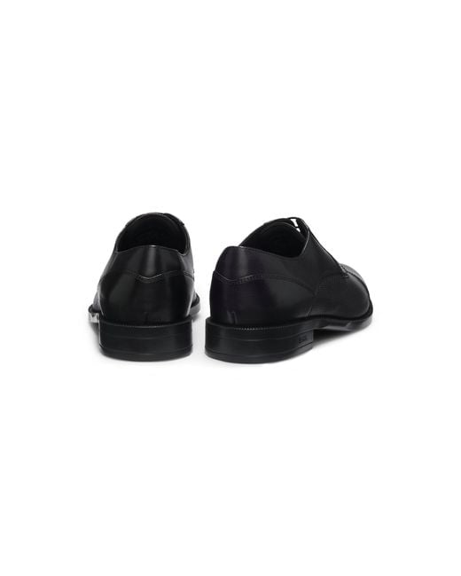 Boss Black Cap-Toe Derby Shoes for men