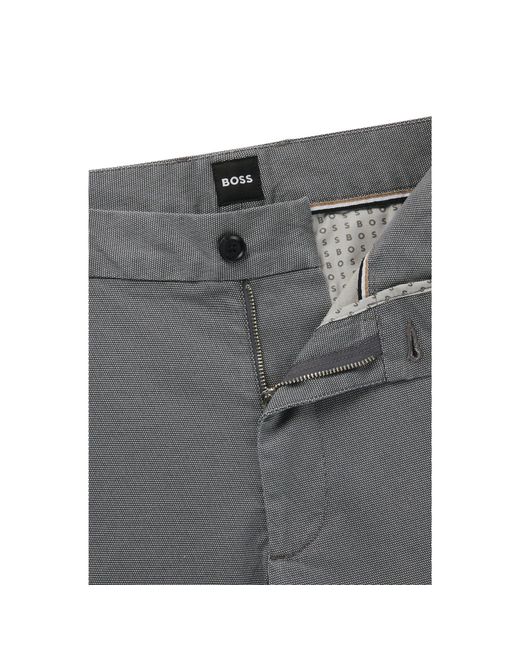 Boss Gray Regular-Fit Trousers for men