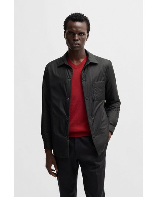 Boss Red Relaxed-fit Padded Overshirt In Water-repellent Fabric for men